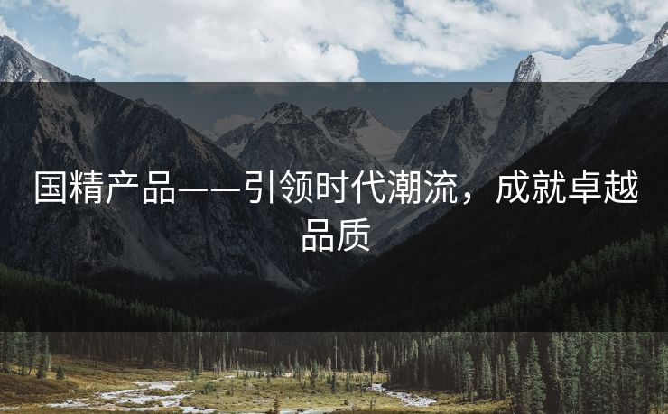 国精产品——引领时代潮流，成就卓越品质