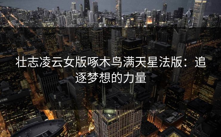 壮志凌云女版啄木鸟满天星法版：追逐梦想的力量