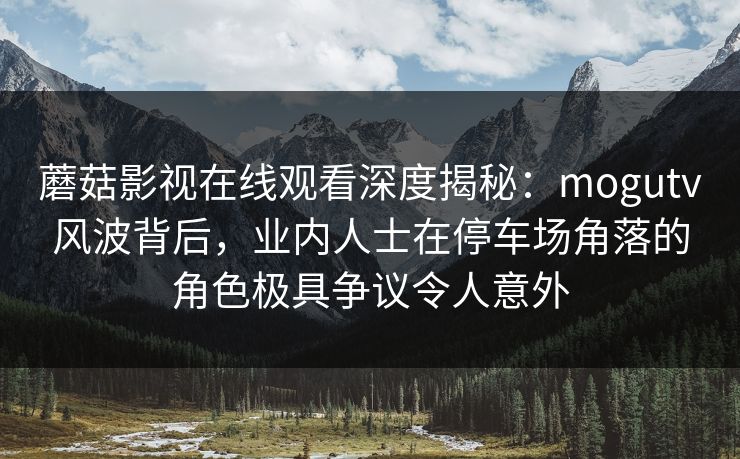 蘑菇影视在线观看深度揭秘：mogutv风波背后，业内人士在停车场角落的角色极具争议令人意外